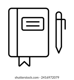 Journal icon isolate white background vector stock illustration