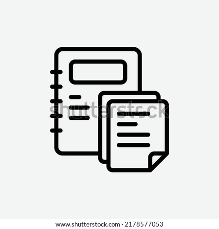  journal icon, isolated bookstore outline icon in light grey background, perfect for website, blog, logo, graphic design, social media, UI, mobile app