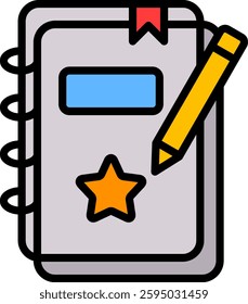 Journal Icon Lineal Color Vector Illustration