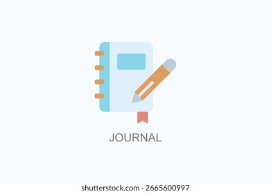 Icono De Diario O Logotipo Ilustración vectorial Aislada