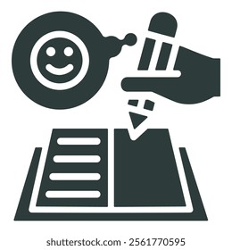 journal icon vector illustration. Simple filled style