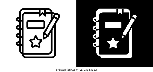 Journal Icon Ilustración vectorial negro blanco