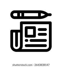 journal line icon. Clean and minimalist vector icon for websites, mobile apps, presentations, and logos. Fully scalable and customizable for any project.