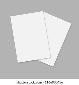 Journal Or Magazine Mockup With Sheet Of A4. Blank Front Template For Brochure Design.