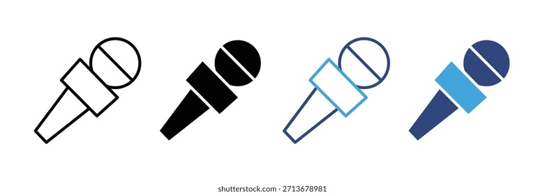 Conjunto de iconos de Journal Mic. símbolo multimedia. Ilustración vectorial