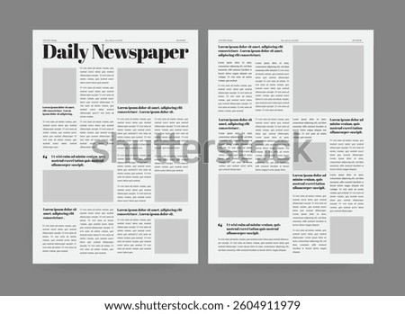 Journal Newspaper, Newspaper Layout Template
