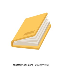 Journal or notebook for writing down info from work, isolated book with hardcover. Literature and education, textbook for learning disciplines. Vector in flat style