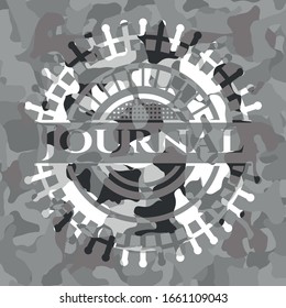 Journal on grey camo pattern