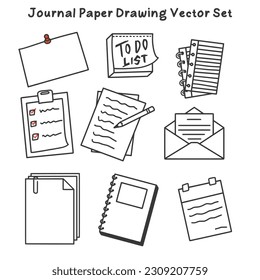 Conjunto de vectores de plano de papel diario