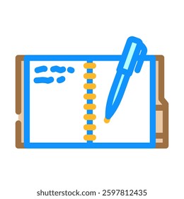 journal pen slow living color icon vector. journal pen slow living sign. isolated symbol illustration