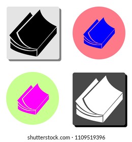 journal. simple flat vector icon illustration on four different color backgrounds