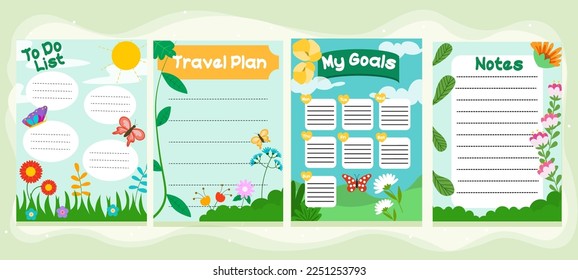 Journal Templates Spring Flowers Page