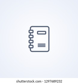 Journal, vector best gray line icon on white background, EPS 10