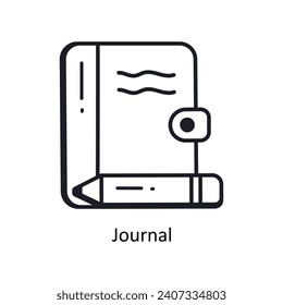 Journal vector  outline doodle Design illustration. Symbol on White background EPS 10 File 