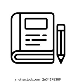 Journal Vector outline icon. Eps 10 file