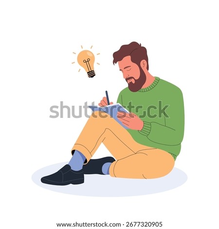 Journal Writing Flat Vector Illustration