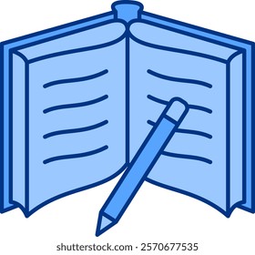 Journaling Icon - Lineal Blue Style - Social Anxiety Theme