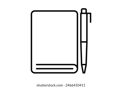 Journaling icon. icon related to mental health. suitable for web site, app, user interfaces, printable etc. line icon style. simple vector design editable