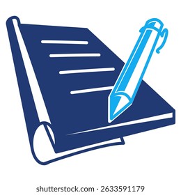 Icono del diario representado por el cuaderno, estilo de la pluma Dualtone.