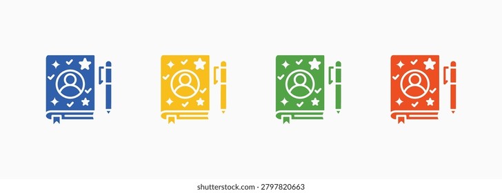 Journaling Icon Set Color Multiple Style Collection Illustration