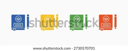 Journaling Icon Set Color Multiple Style Collection