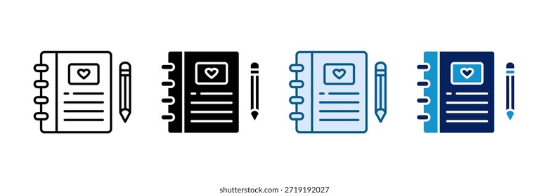 Conjunto de iconos de diario Colección de estilos múltiples