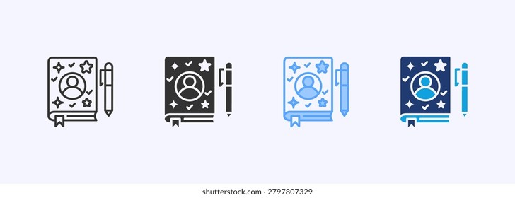 Journaling Icon Set Multiple Style Collection Vector Illustration