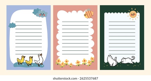 journaling set with cute kawaii animal illustrations including notes stickers and labels delivers cheerful decoration for planners scrapbooks and creative projects