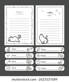 journaling set with cute kawaii animal illustrations including notes stickers and labels delivers cheerful decoration for planners scrapbooks and creative projects