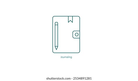 Journaling Vector Icon for Personal Reflection and Mental Health