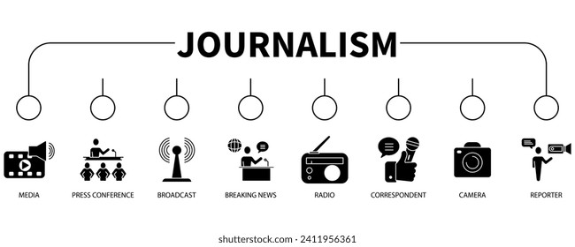 Journalism banner web icon vector illustration concept