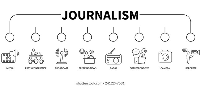 Journalism banner web icon vector illustration concept