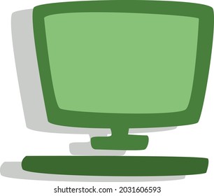 Computadora periodística, ilustración, vector, sobre fondo blanco.