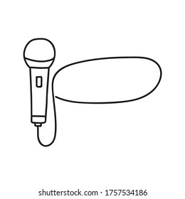 Journalism concept. Live news vector template with doodle microphone.