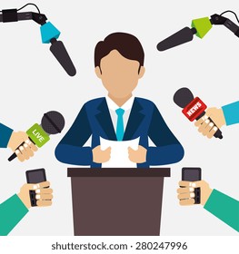Journalism design over white background, vector illustration.