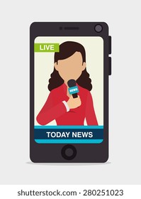 Journalism design over white background, vector illustration.