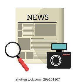 Journalism design over white background, vector illustration.