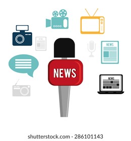 Journalism design over white background, vector illustration.