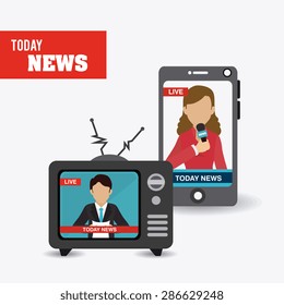 Journalism design over white background, vector illustration.