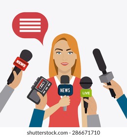 Journalism design over white background, vector illustration.