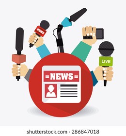 Journalism Design Over White Background Vector Stock Vector (Royalty ...