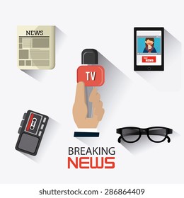 Journalism design over white background, vector illustration.