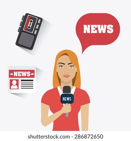 Journalism design over white background, vector illustration.