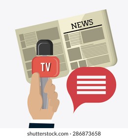 Journalism design over white background, vector illustration.