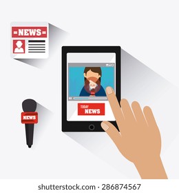 Journalism design over white background, vector illustration.
