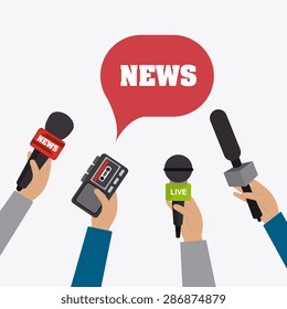 Journalism design over white background, vector illustration.