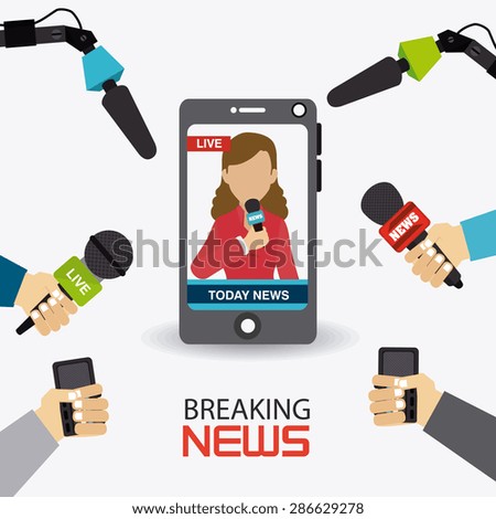 Journalism design over white background, vector illustration.