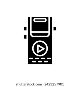 Ilustración de vectores de iconos rellenados por dictáfono periodístico