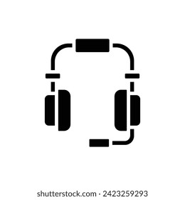 Ilustración de vectores de iconos rellenados por auriculares de periodismo