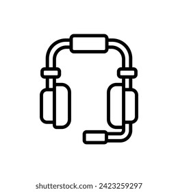 Journalism Headphone Outline Icon Vector Illustration